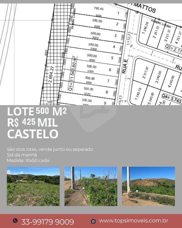 Lote à venda no Castelo: Valor R$400.000