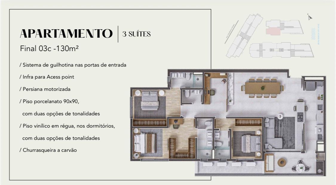 Apartamento[ NumeroQuarto] Praia Comprida São José D/vert: 