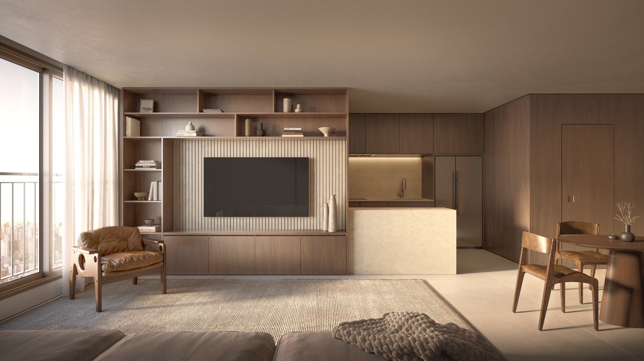 Apartamento[ NumeroQuarto] Campinas São José WOA Sky Residence: Living apartamento final 01A - 2 su tes (imagem ilustrativa - mobili rio n o inclu do)