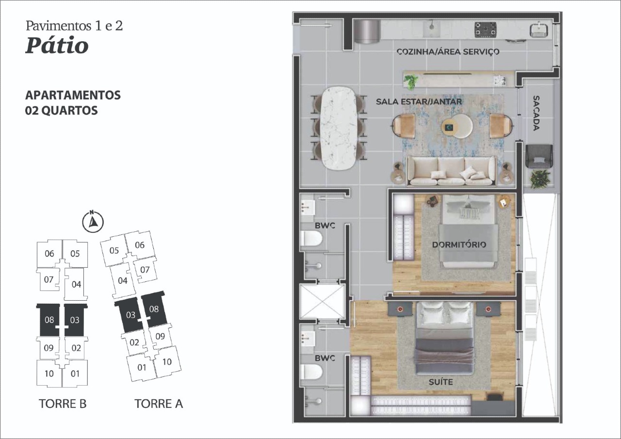 Empreendimento[ NumeroQuarto] Carianos Florianópolis Quintal Carianos - Pátio: 