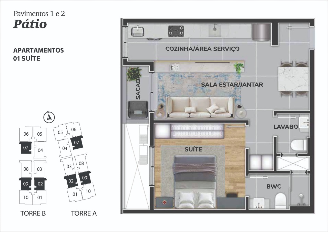 Empreendimento[ NumeroQuarto] Carianos Florianópolis Quintal Carianos - Pátio: 
