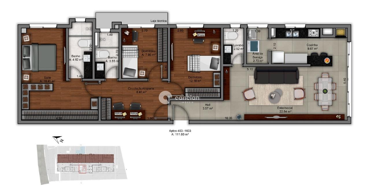 Apartamento à venda no Centro: