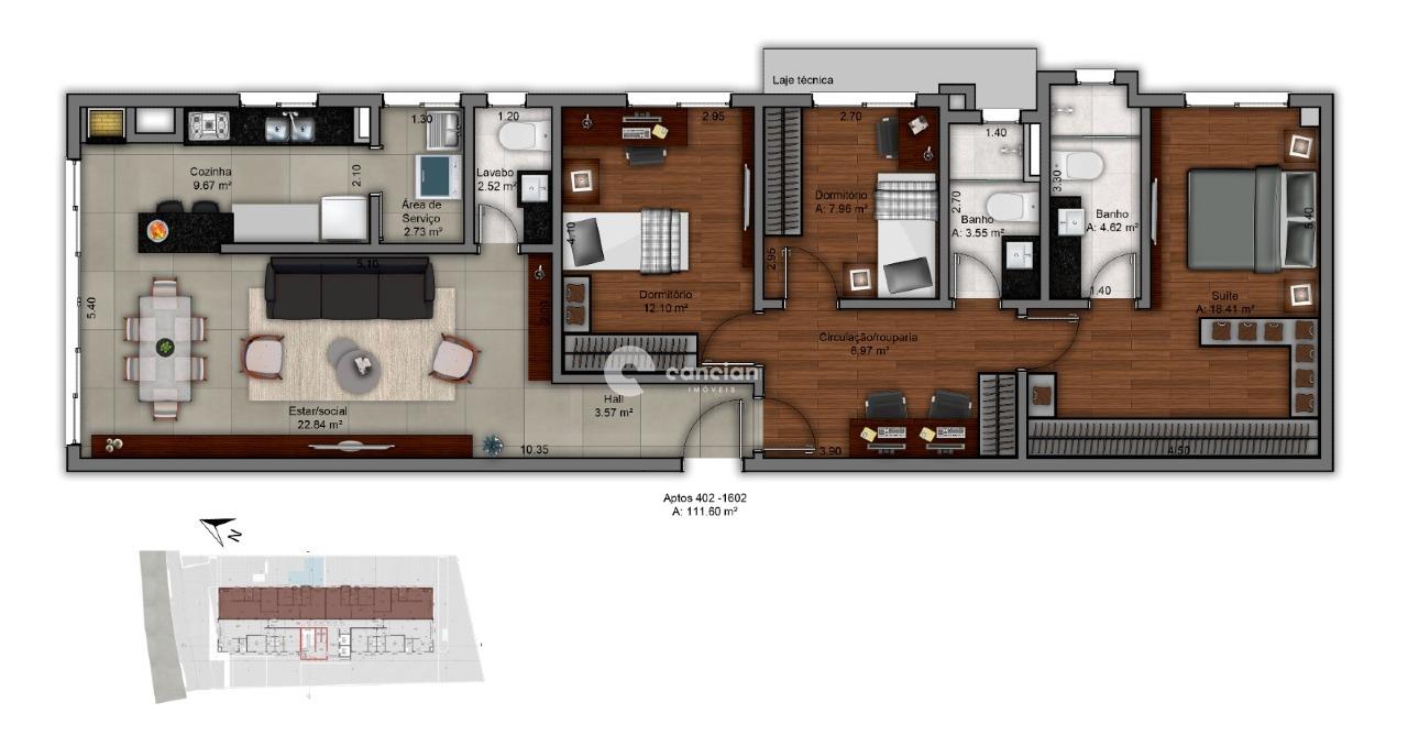 Apartamento à venda no Centro: