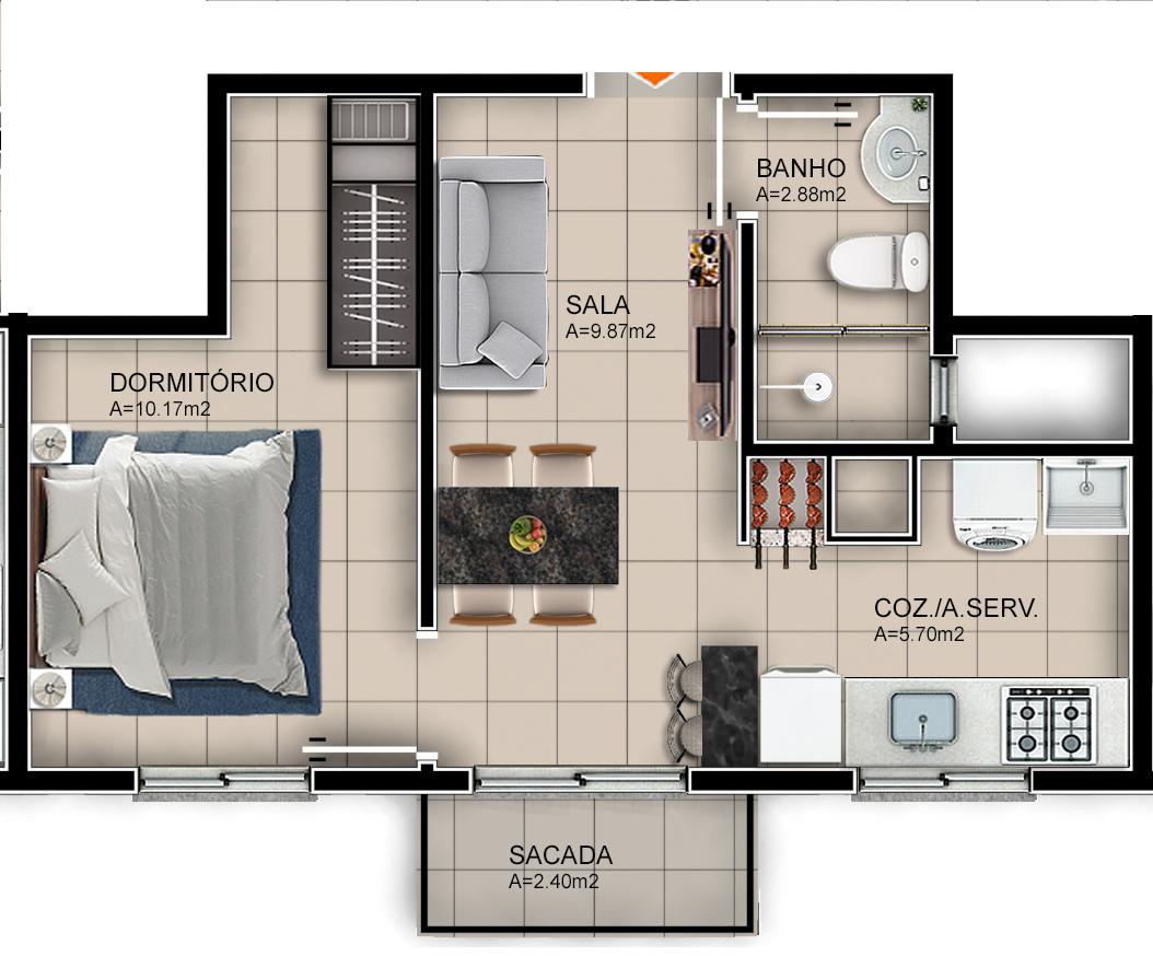 Apartamento à venda no Camobi: