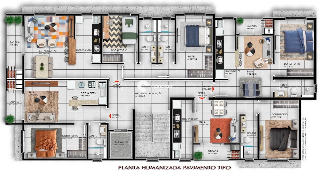 Apartamento para aluguel no Camobi: 