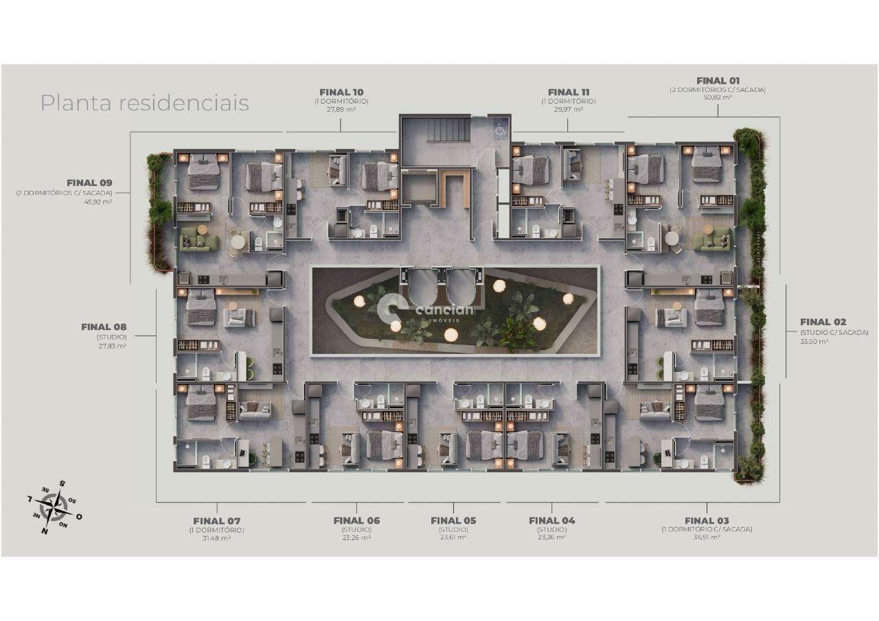 Studio à venda no Centro: 