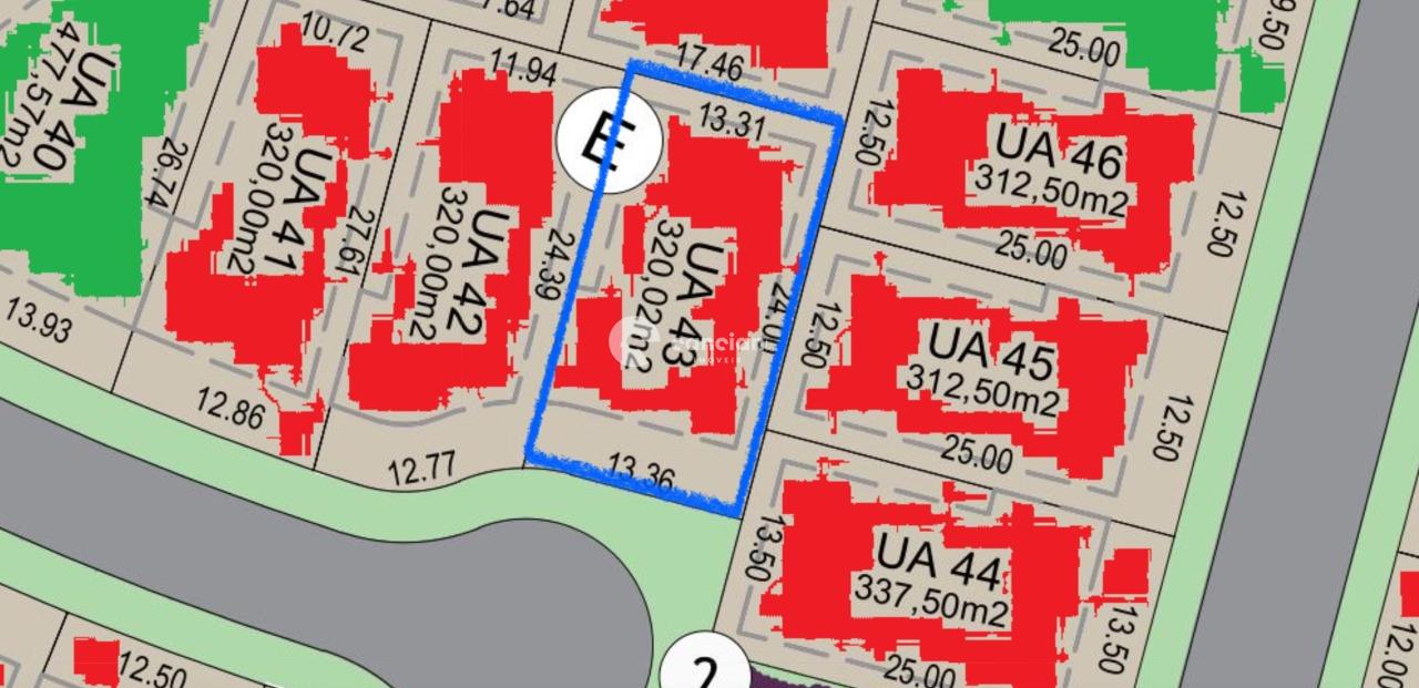 Terreno em condomínio à venda no Tomazetti: Localização do terreno em azul