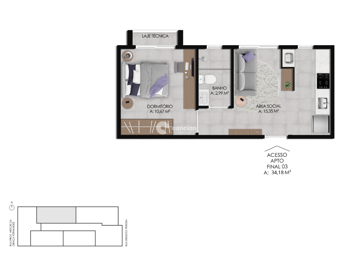 Studio à venda no Camobi: 