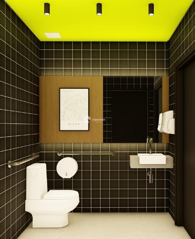 Studio à venda no Camobi: Banheiro Salão de festas