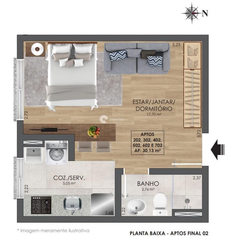 Studio à venda no Camobi: 