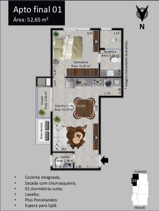Apartamento à venda no Camobi: 