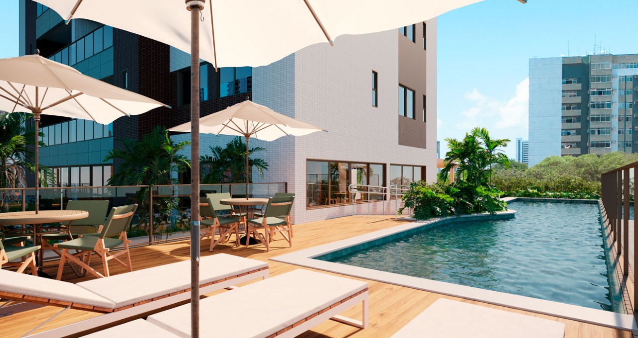 Apartamento 4 quartos ( 2 suítes ) para à venda em Madalena - Recife - Edifício Paço Deco - CTI imobiliaria: Deck e piscina