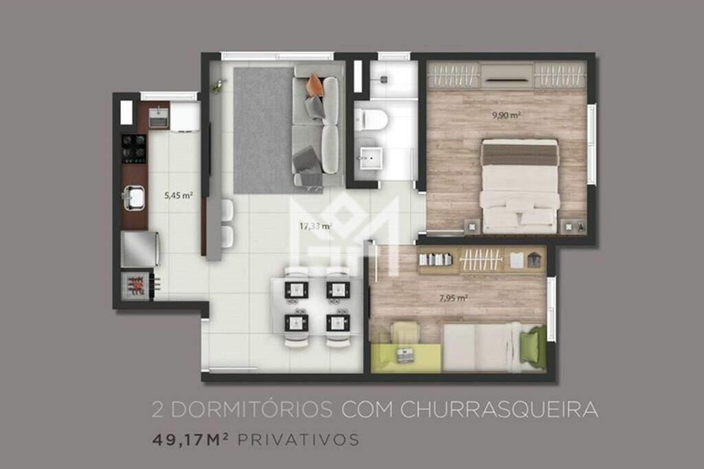 Apartamento com 2 quartos à venda, 49m² - Jardim Itu Sabará - Porto Alegre: 