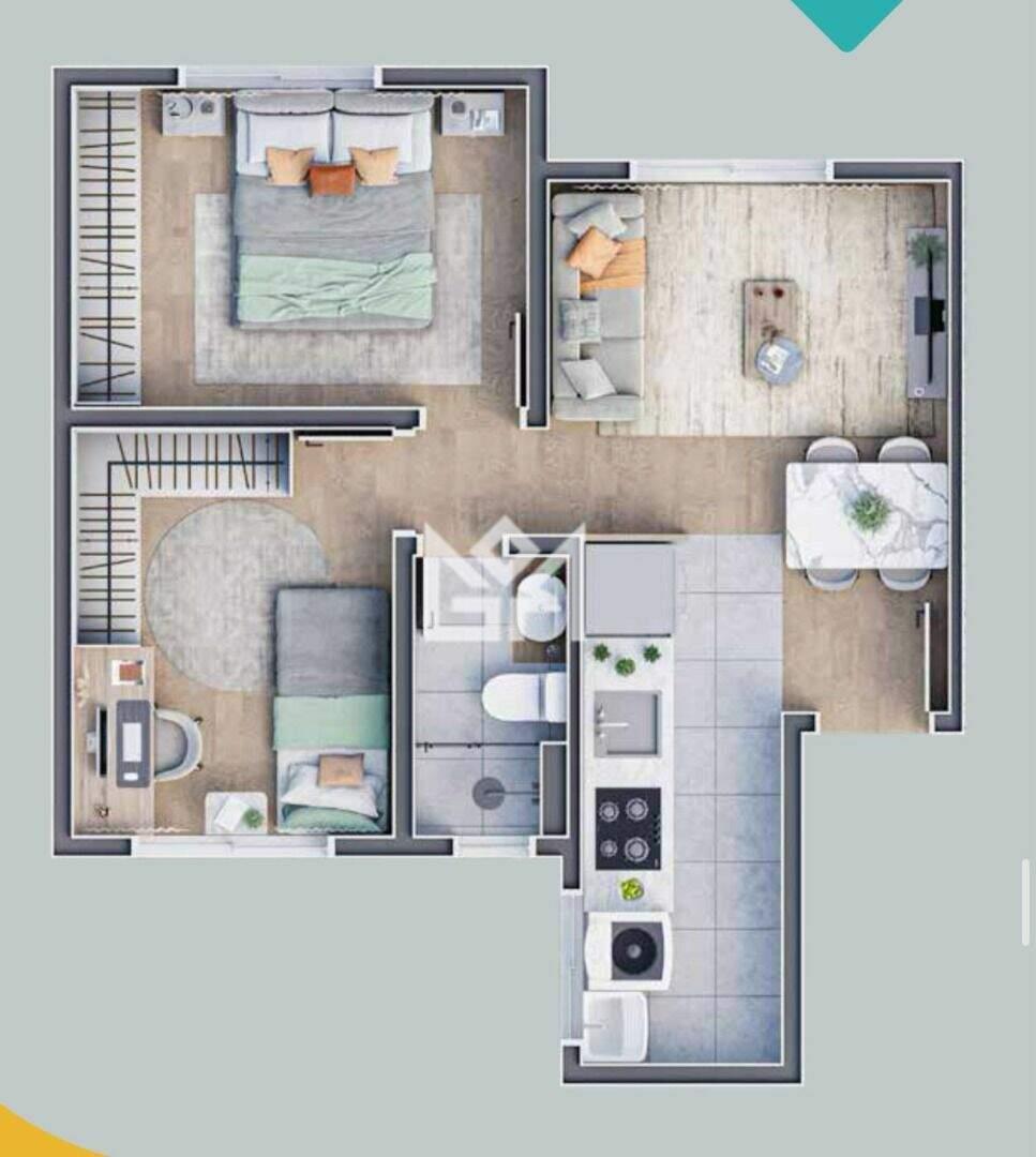 Apartamento com 2 quartos à venda, 43,13m² - Distrito Industrial - Cachoeirinha: 