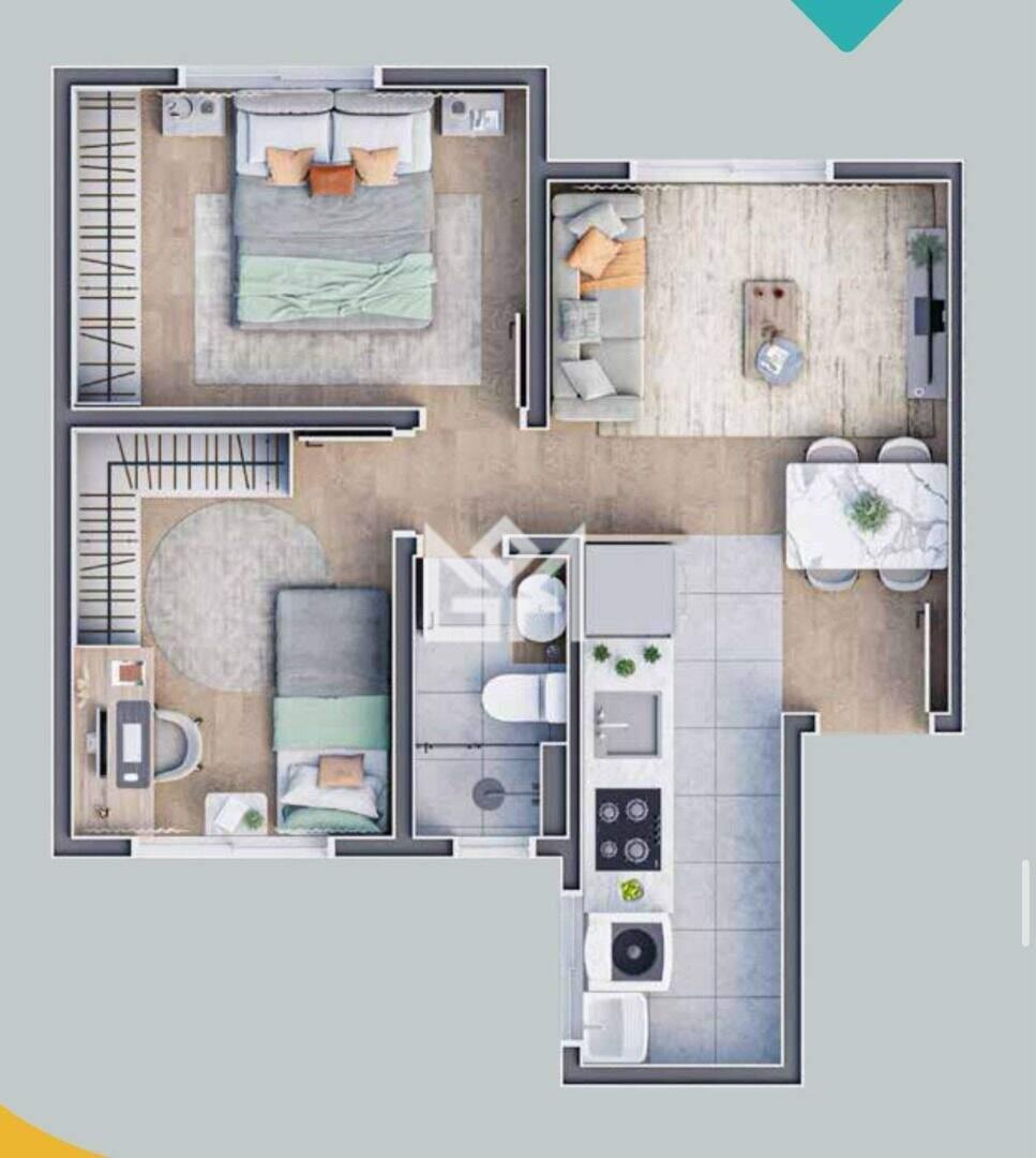 Apartamento com 2 quartos à venda, 43,13m² - Distrito Industrial - Cachoeirinha: 