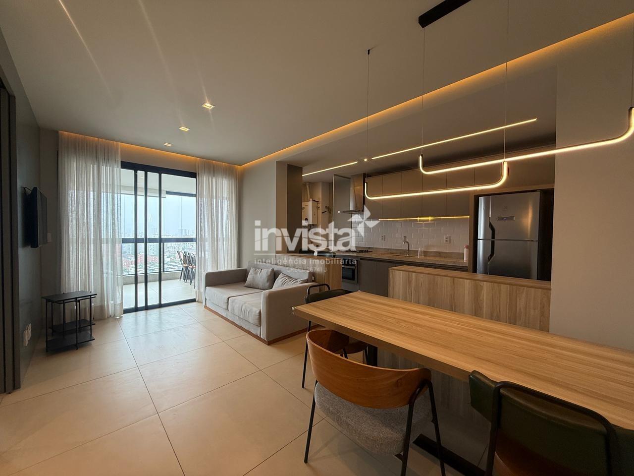 C&oacute;digo: 25909 R$ 9.000,00 Apartamento para alugar no bairro Aparecida 82 m&sup2; 2 quartos 2 vagas - Santos