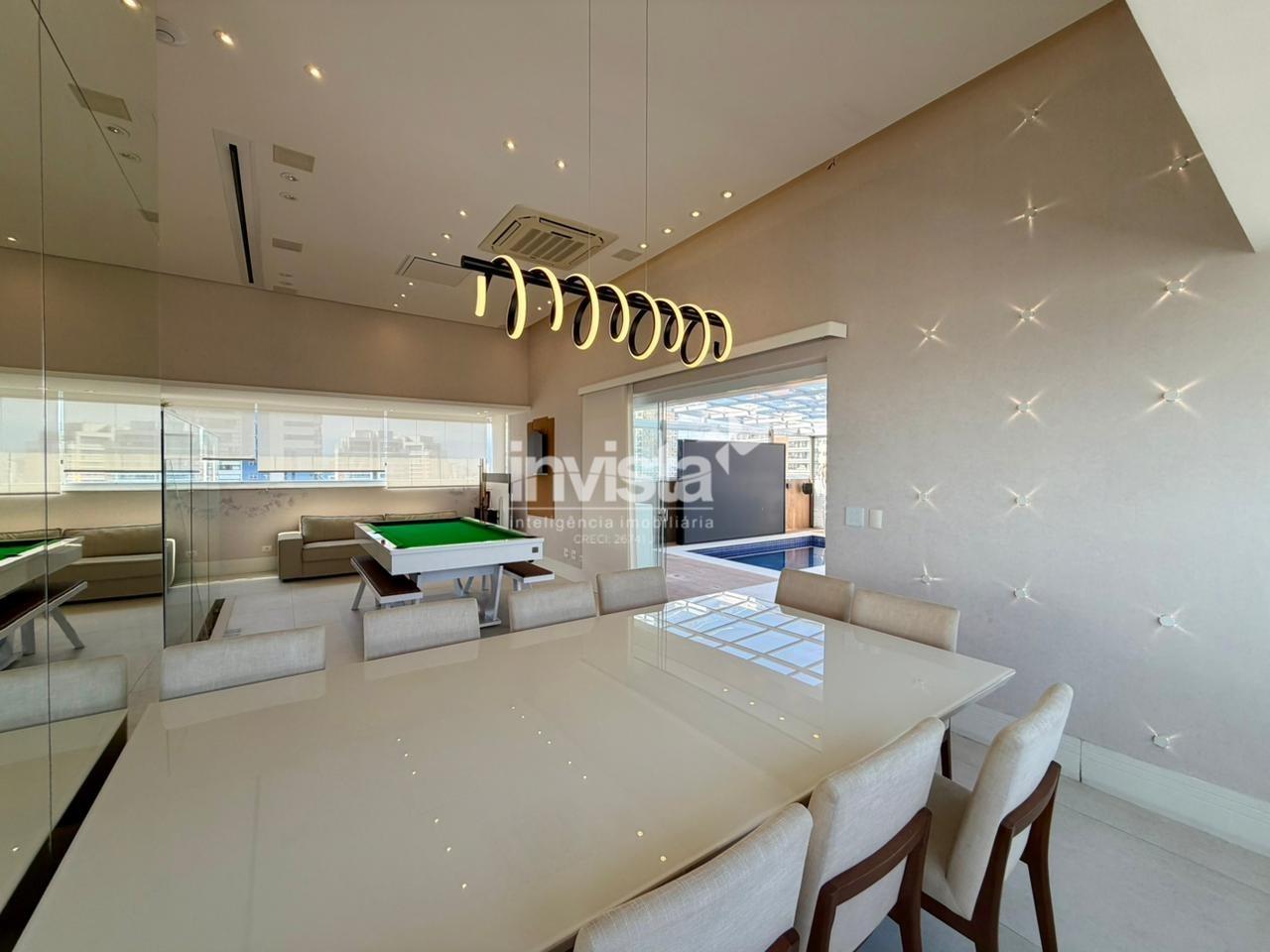 Cobertura Frente em Santos (Gonzaga) &ndash; 3 su&iacute;tes, 3 vagas, vista mar - Santos