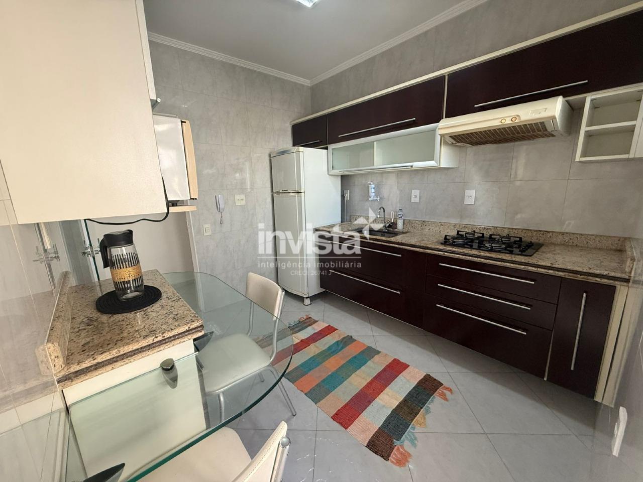 Aluguel: Apartamento mobiliado com vista ao mar no Boqueir&atilde;o, Santos &ndash; 1 dorm. - Santos