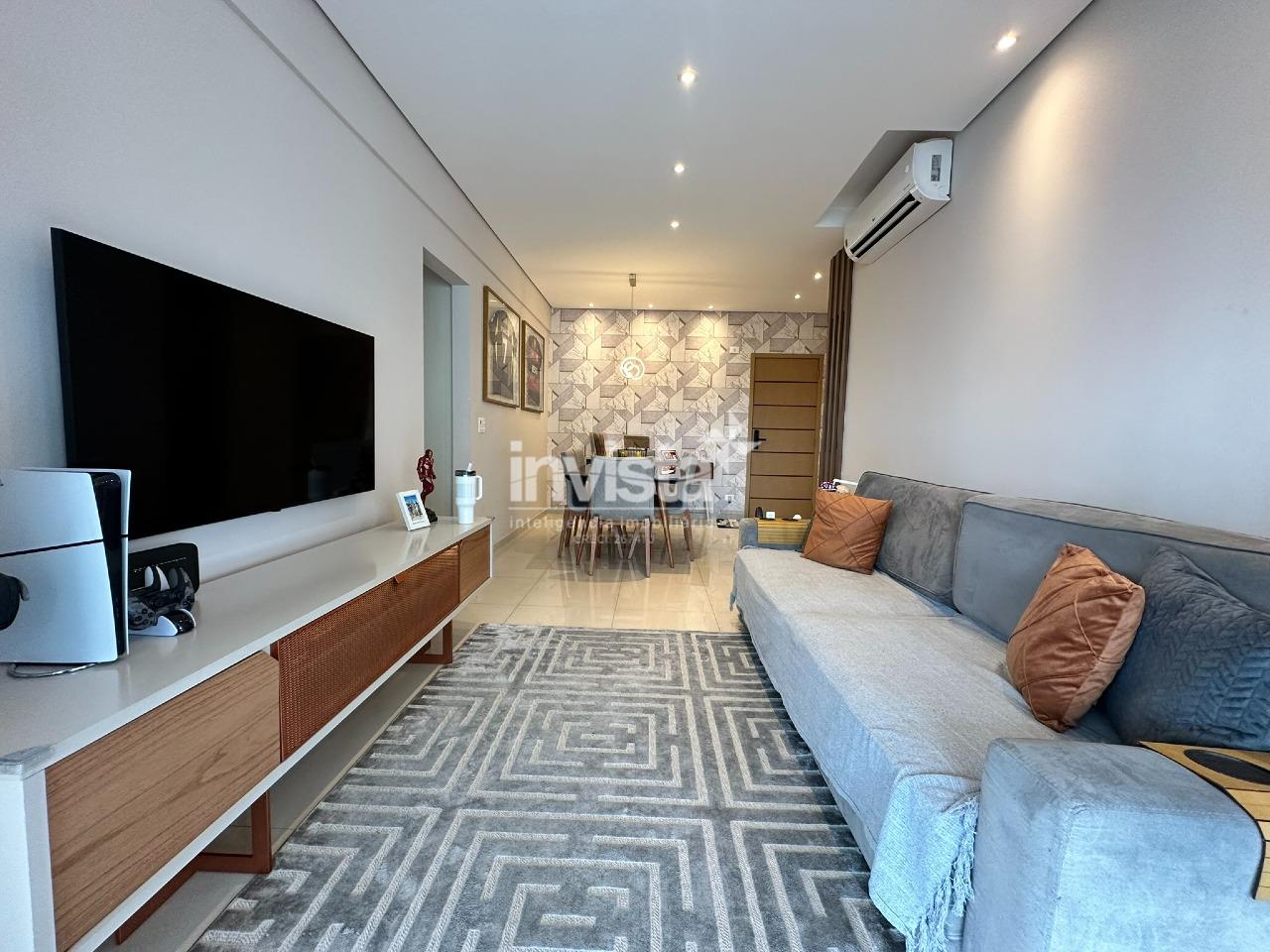 C&oacute;digo: 35151 R$ 9.000,00 Apartamento para alugar no bairro Gonzaga 106 m&sup2; 2 quartos 1 vagas - Santos