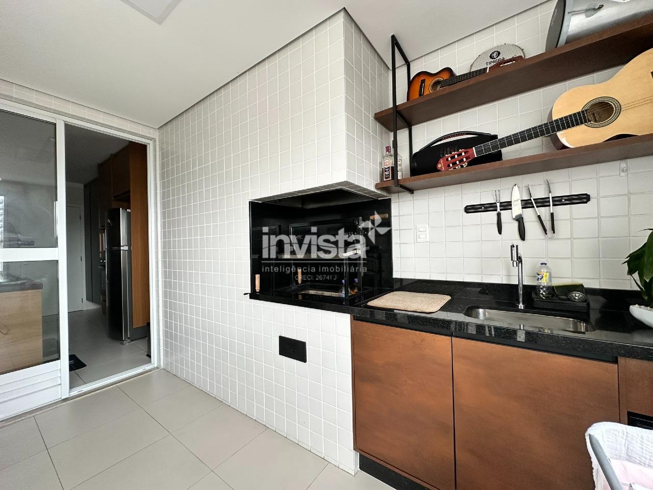 Apartamento no bairro do Gonzaga em predio Novo - Santos