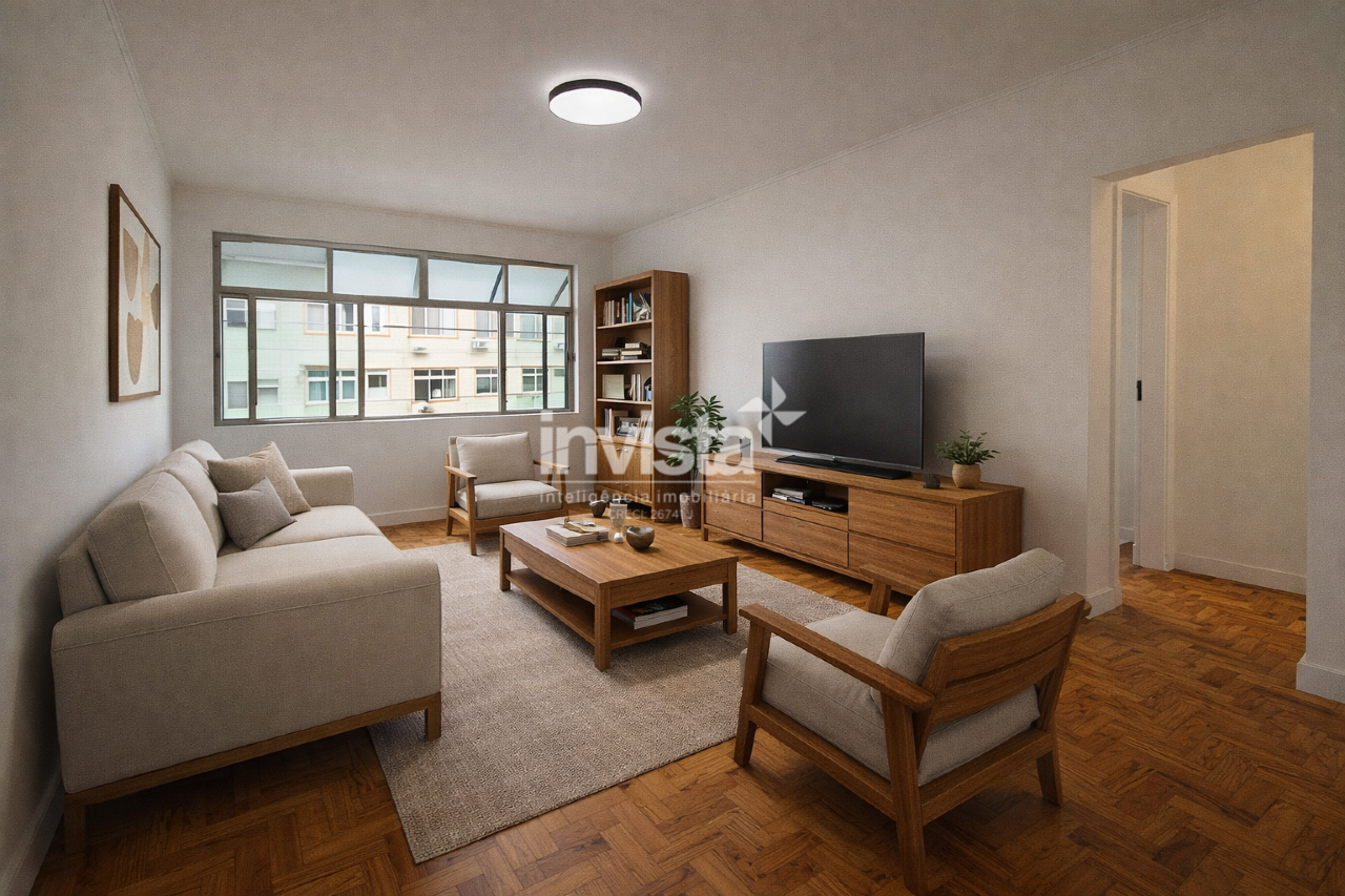 C&oacute;digo: 35168 R$ 450.000,00 Apartamento &agrave; venda no bairro Aparecida 64 m&sup2; 2 quartos 1 vaga - Santos