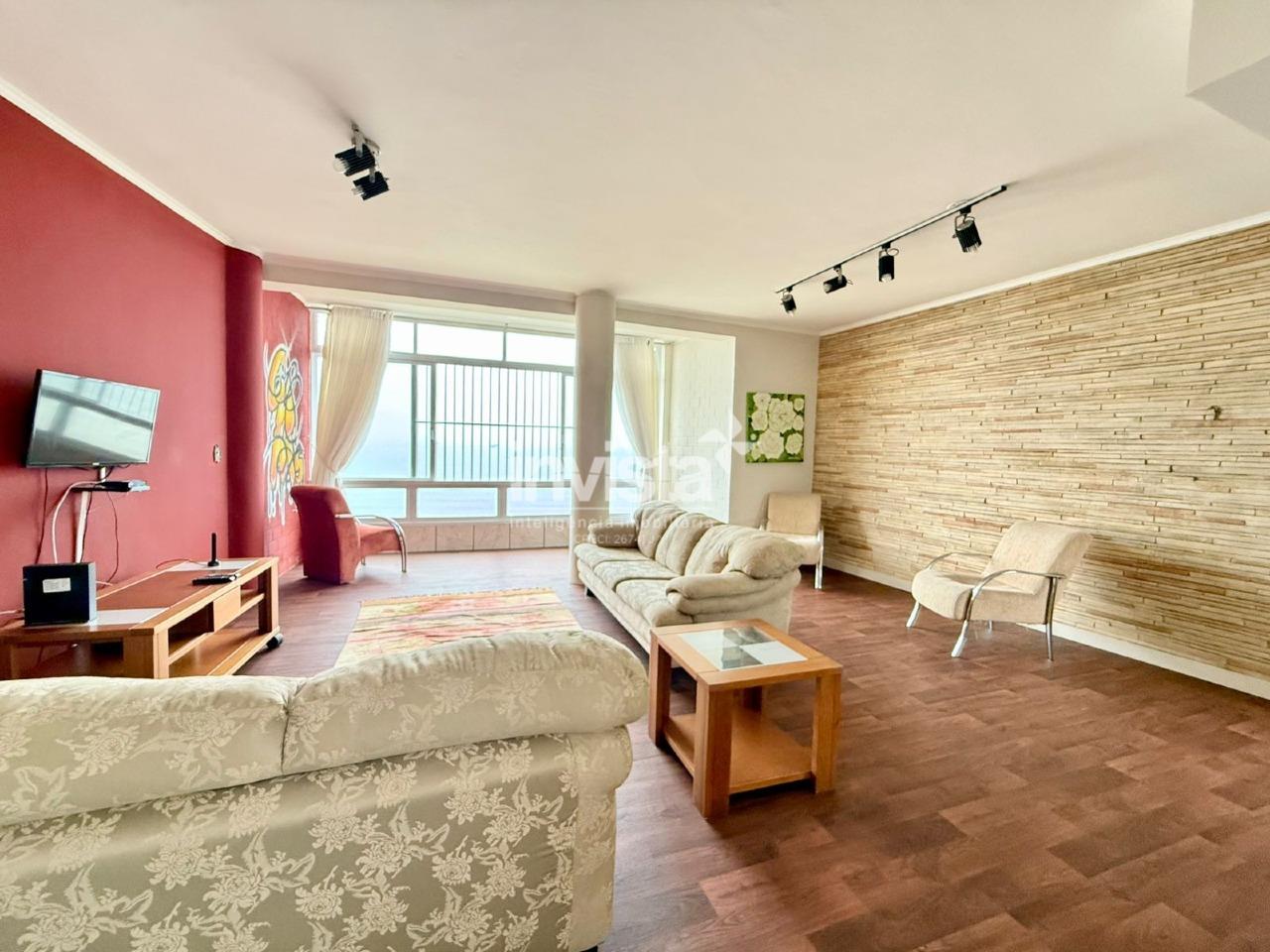 C&oacute;digo: 37258 R$ 1.850.000,00 Apartamento &agrave; venda no bairro Boqueir&atilde;o 175 m&sup2; 4 quartos 3 vagas - Santos