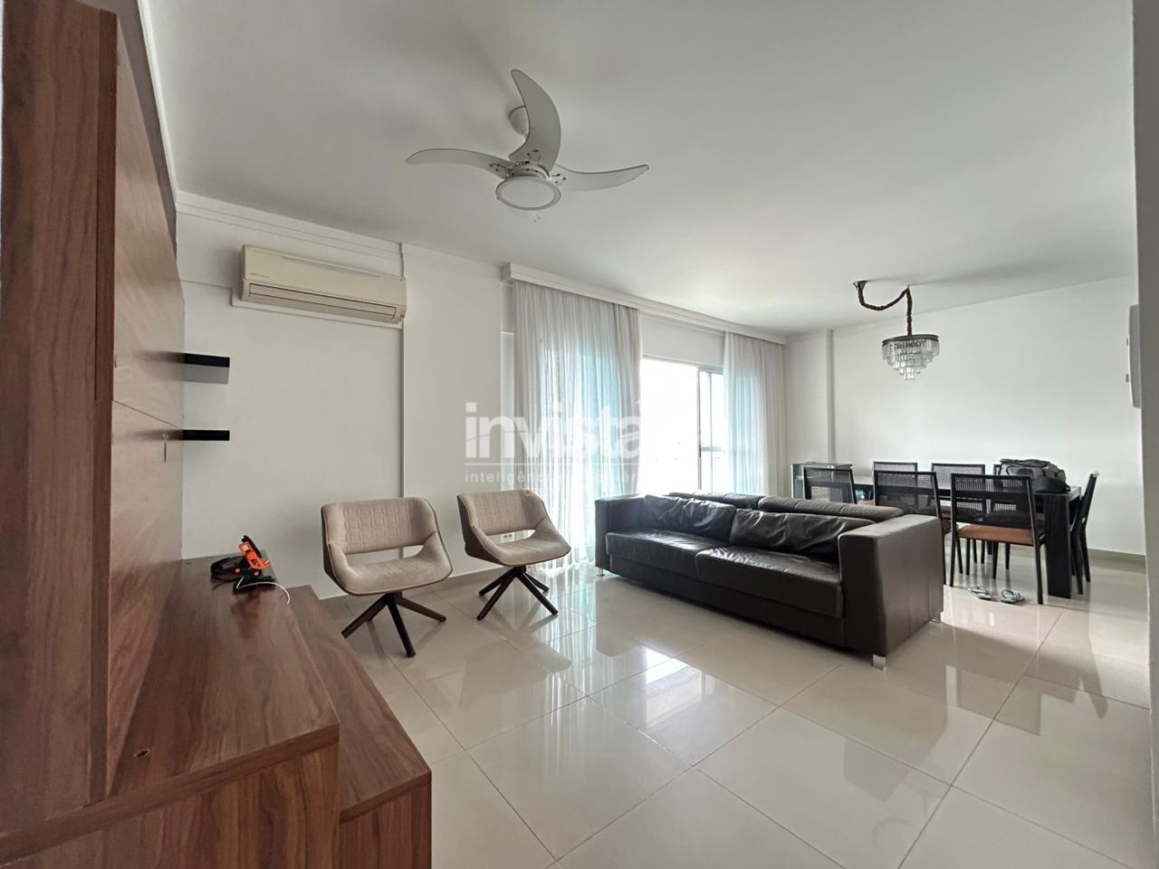 C&oacute;digo: 39152 R$ 7.900,00 Apartamento para alugar no bairro Gonzaga 150 m&sup2; 3 quartos 2 vagas - Santos