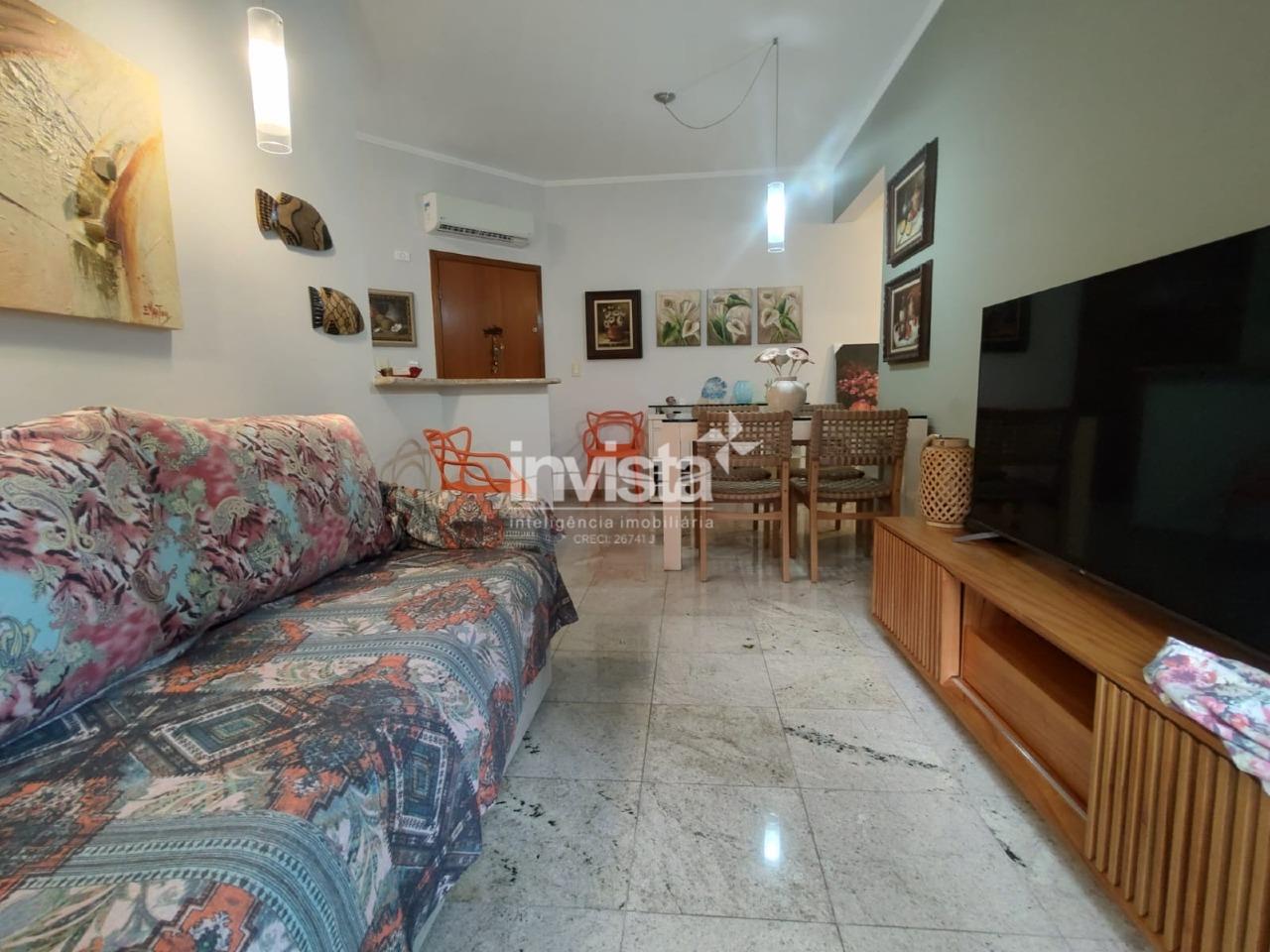 C&oacute;digo: 39243 R$ 4.800,00 Apartamento para alugar no bairro Gonzaga 60 m&sup2; 1 quarto 1 vaga - Santos