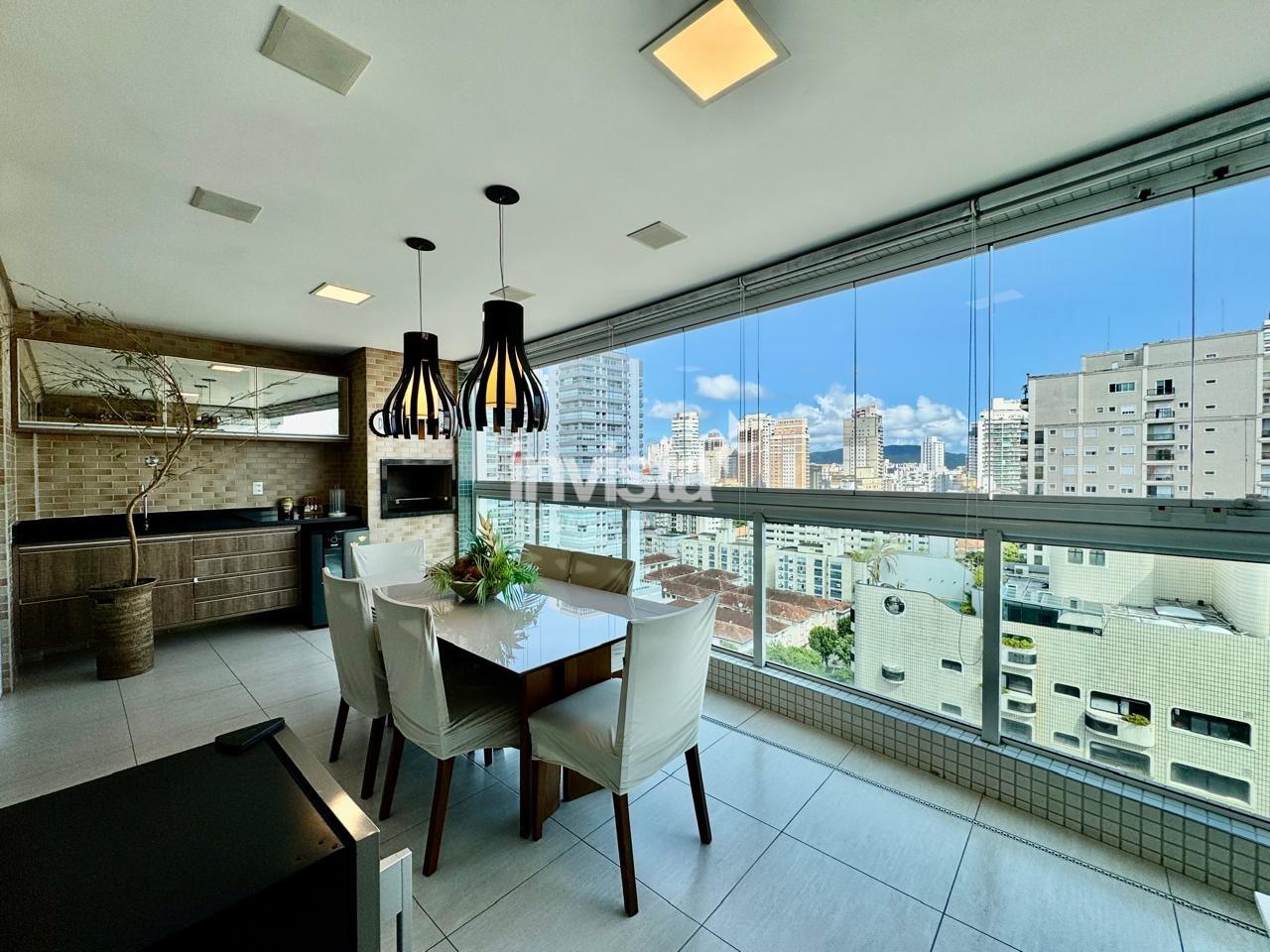 C&oacute;digo: 40855 R$ 20.000,00 Apartamento para alugar no bairro Gonzaga 178 m&sup2; 3 quartos 3 vagas - Santos