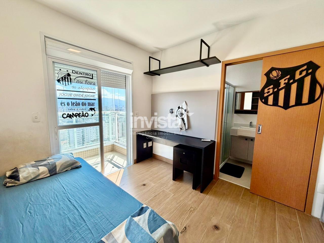 apartamento de 2 dormitorios capa de revevista com vista mar e lazer completo - Santos