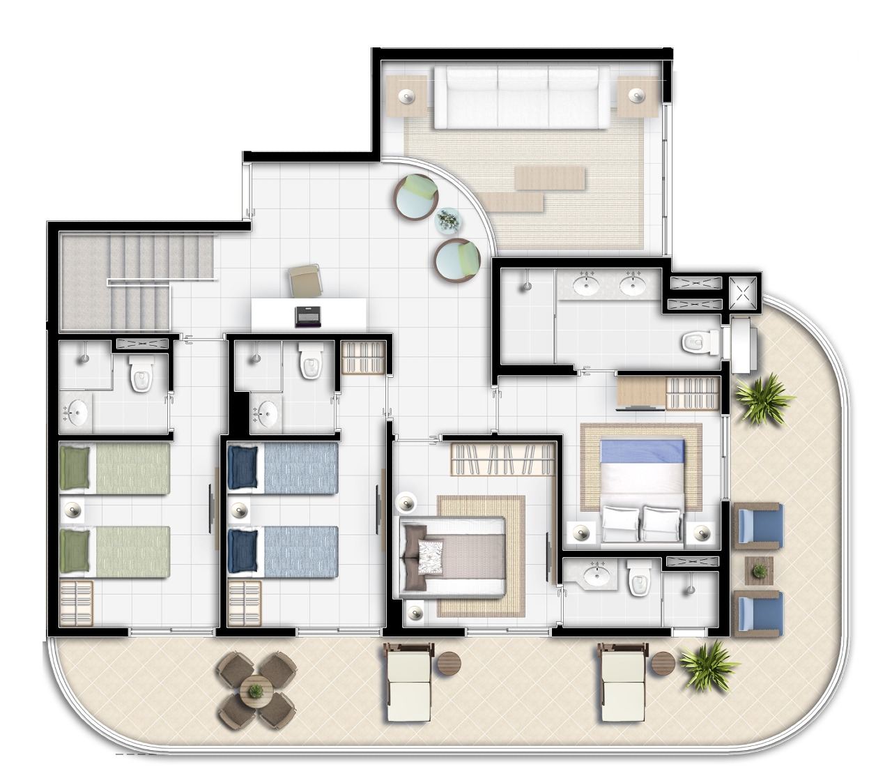 Apartamento à venda no Riviera de São Lourenço: 1º Pavimento