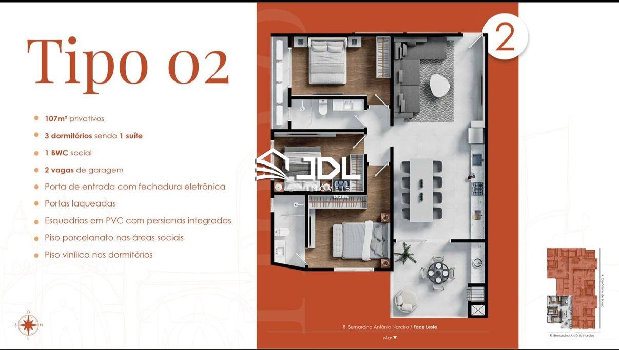 Apartamento com 3 dormitórios à venda, 107 m por R$ 937.406,84 - Gravatá - Navegantes/SC — foto 3