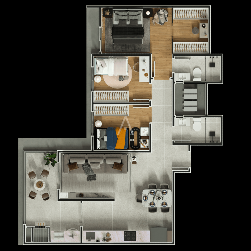 Apartamento para à venda no Bairro CENTRO em CASCAVEL: 