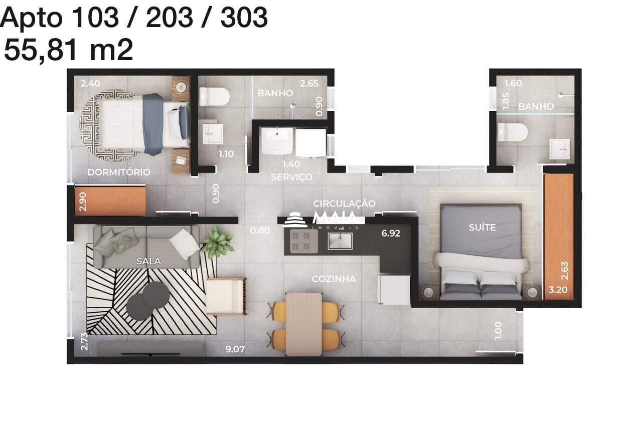 Apartamento à venda no Santa Maria: 