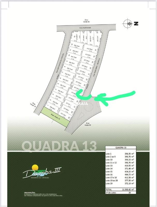 Terreno em Condomínio à venda no Damha III - Res. Uberaba: 