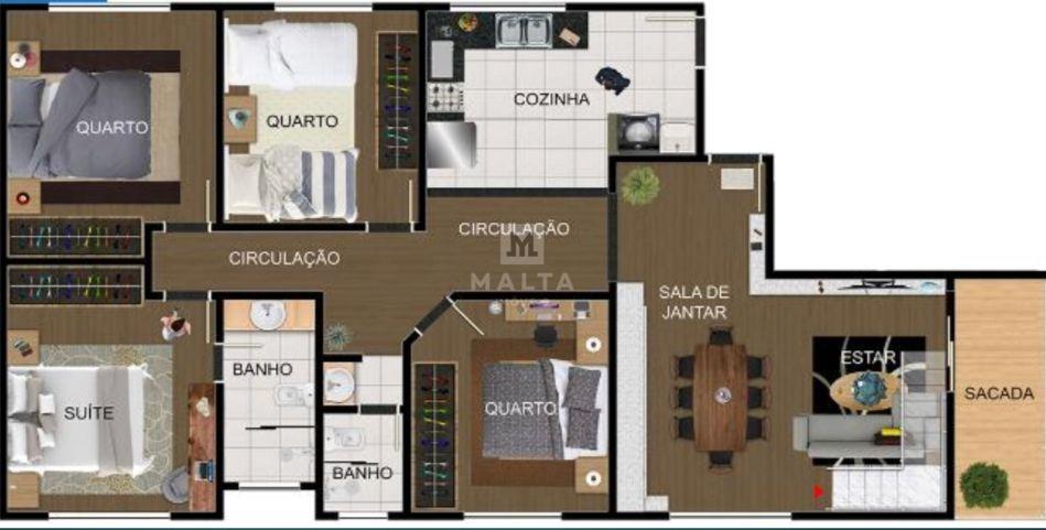 Apartamento Area Privativa à venda no bairro Barreiro de 3 quartos: 