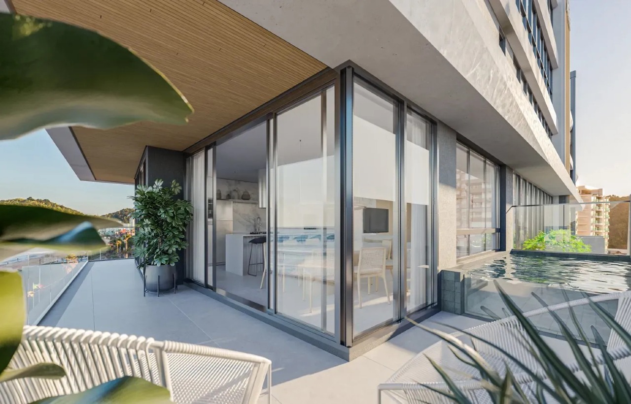 Cobertura residencial triplex de alto luxo em Itajaí - Praia Brava, 4 suítes, 4 vagas - Praia Brava de Itajaí, Itajaí - 419m² - 4 quartos
