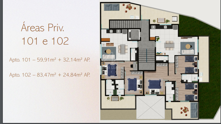 Apartamento com área privativa à venda no Santa Lúcia: 