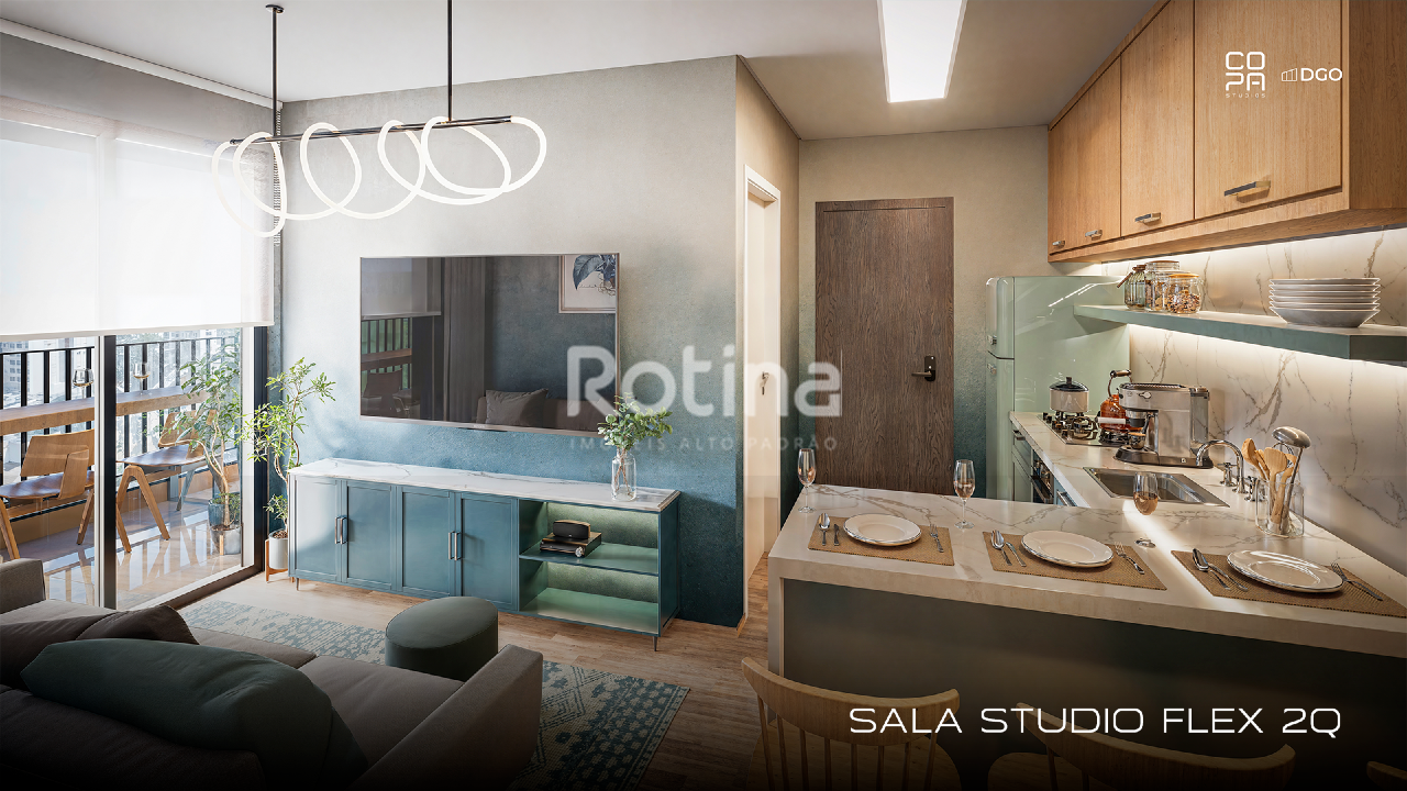 Apartamento à venda, 1 até 1 quartos em Uberlândia no bairro Copacabana no valor de R$ R$ 328.000,00 até R$ 616.640,00 - Rotina Imobiliária: Sala Studio 