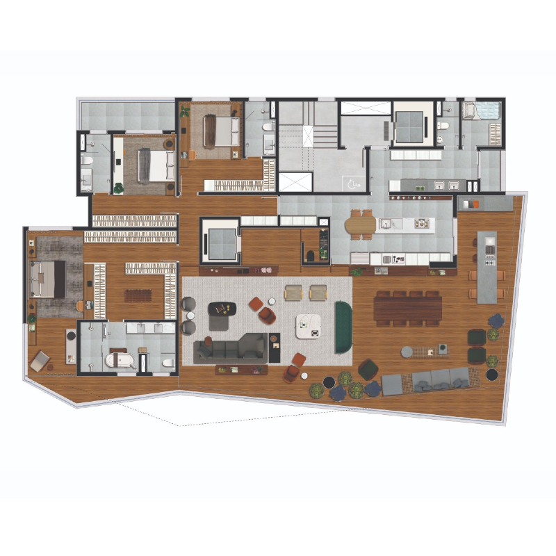 Apartamento com 4 quartos para aluguel, 343m² — foto 13 de 14